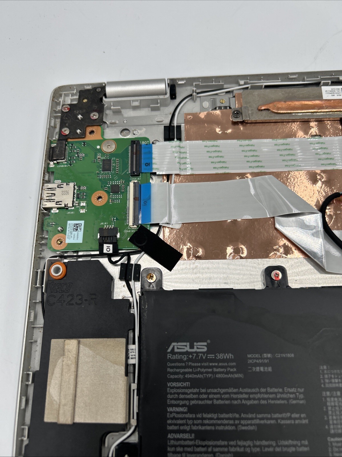 ASUS C423NA 14″ Chromebook Intel Celeron N3350 Laptop BAD Motherboard AS-IS