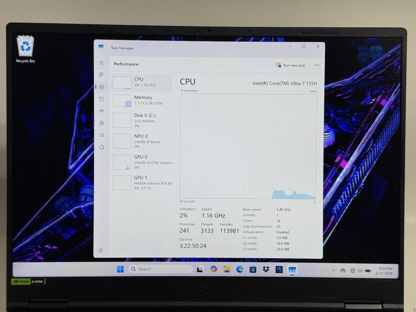 Acer Predator Helios Neo 14 QHD+ 120Hz Ultra 7 155H 16GB RAM / 1TB SSD RTX 4070