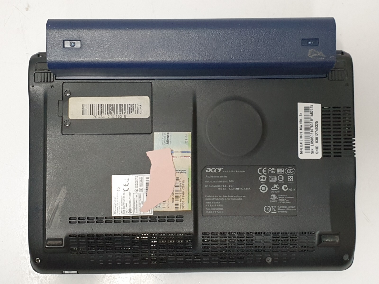 Acer Aspire ONE Mini Notebook Windows XP 160GB 1.5GB Laptop WEBCAM VGA 8.9″