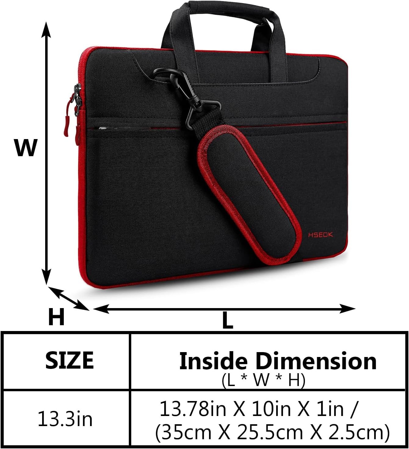 Shoulder Bag for 13-14 Inch Laptops, Fits MacBook Pro/Air & Most Notebooks, Blac