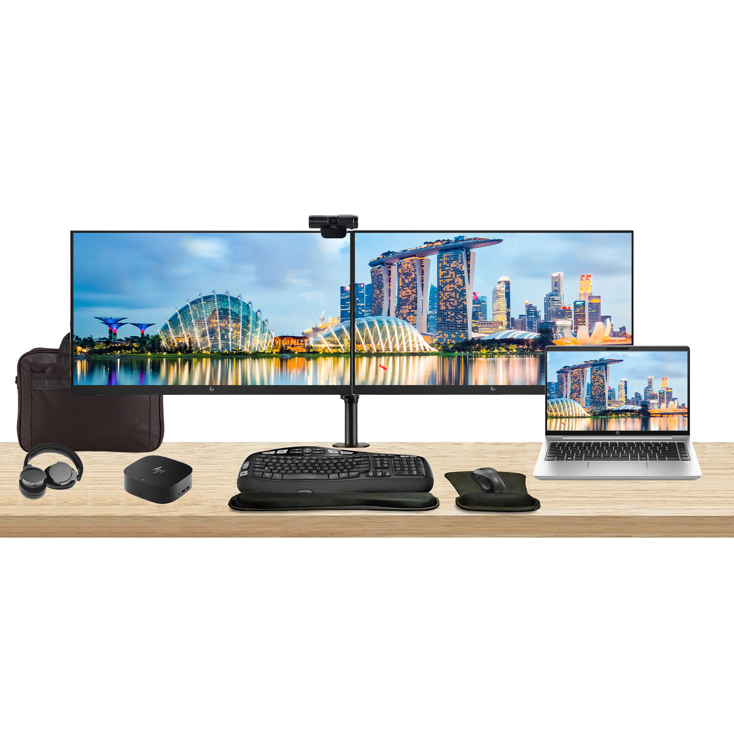 HP ProBook 440 G10 14″ i7, 16GB RAM, Bundle with 2 x EliteDisplay 27″ Monitor