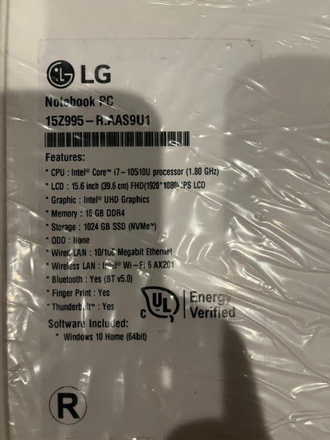 New LG Gram 15Z995 15.6″ i7-10510u 16GB RAM 1TB NVMe SSD Windows 10 Home