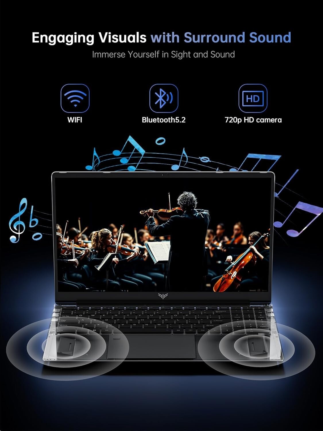 KAIGERR Gaming Laptop, 2024 Laptop Computer with Intel Quad-Core Processor /AX15