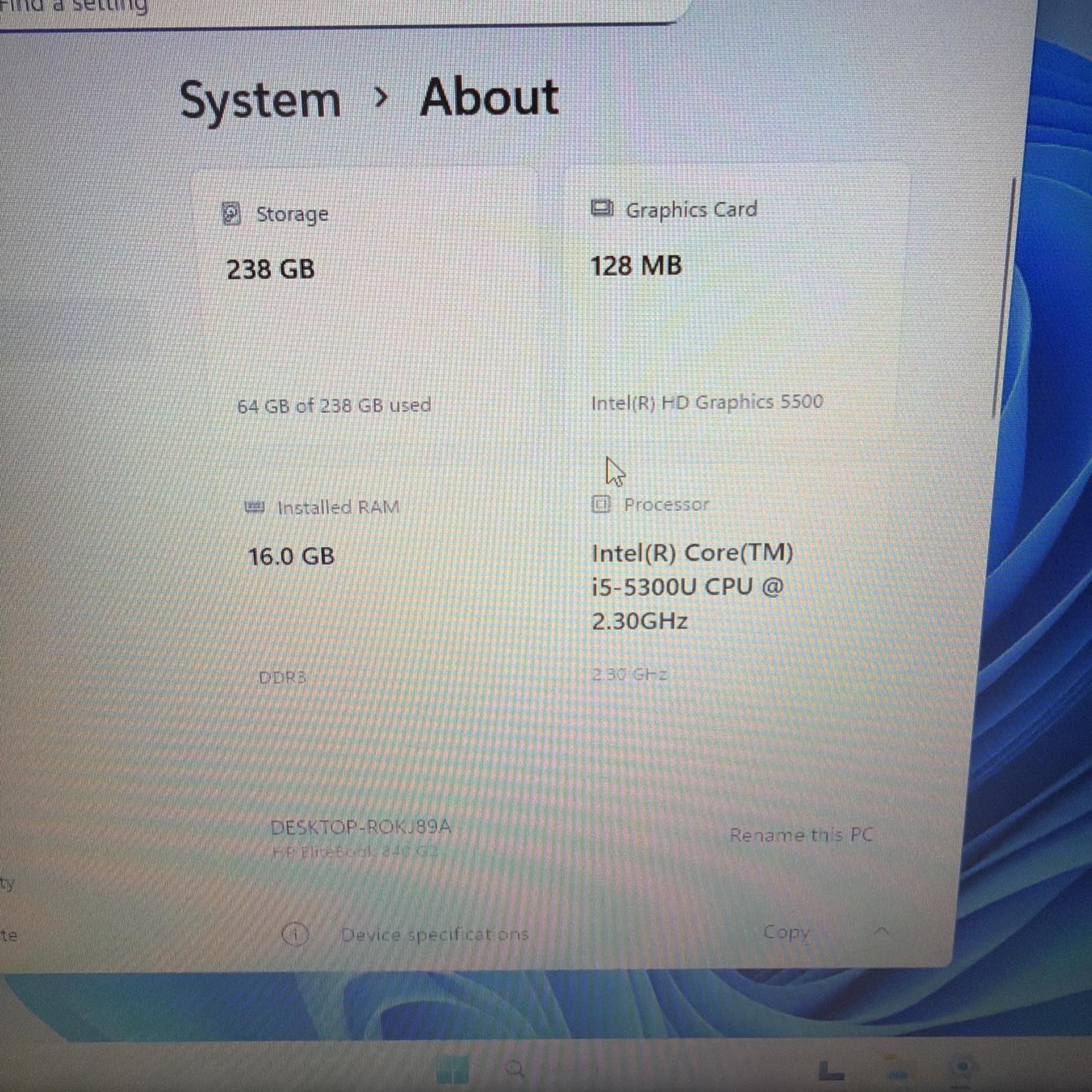 HP EliteBook 840 G2 Laptop intel i5-5300U 2.3GHz 16G Ram 256G SSD Windows 11 Pro