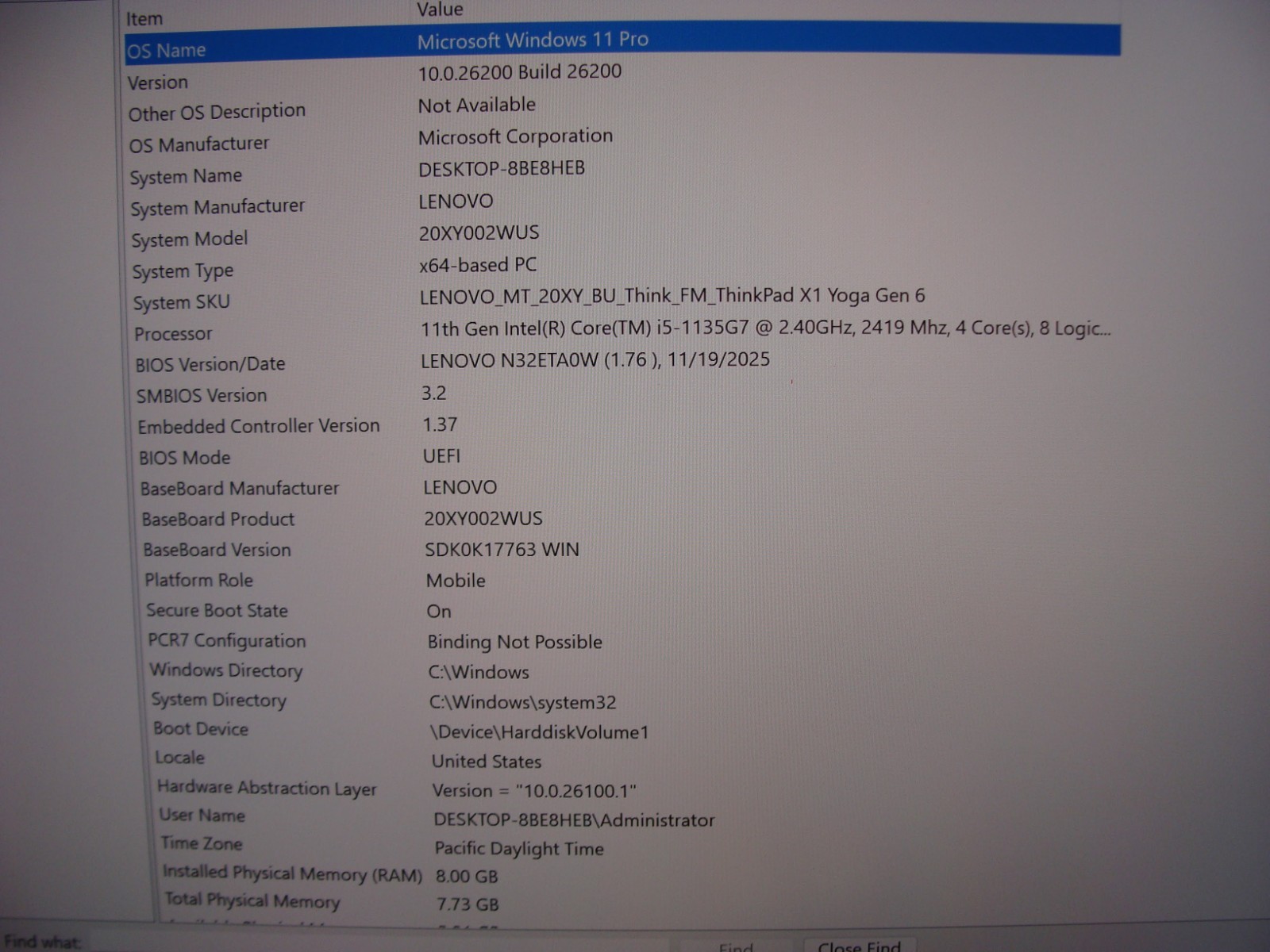 Lenovo ThinkPad X1 Yoga Gen 6 14″ FHD+ TOUCH i5-11th 2.4GHz 8GB 256GB +PEN+PA