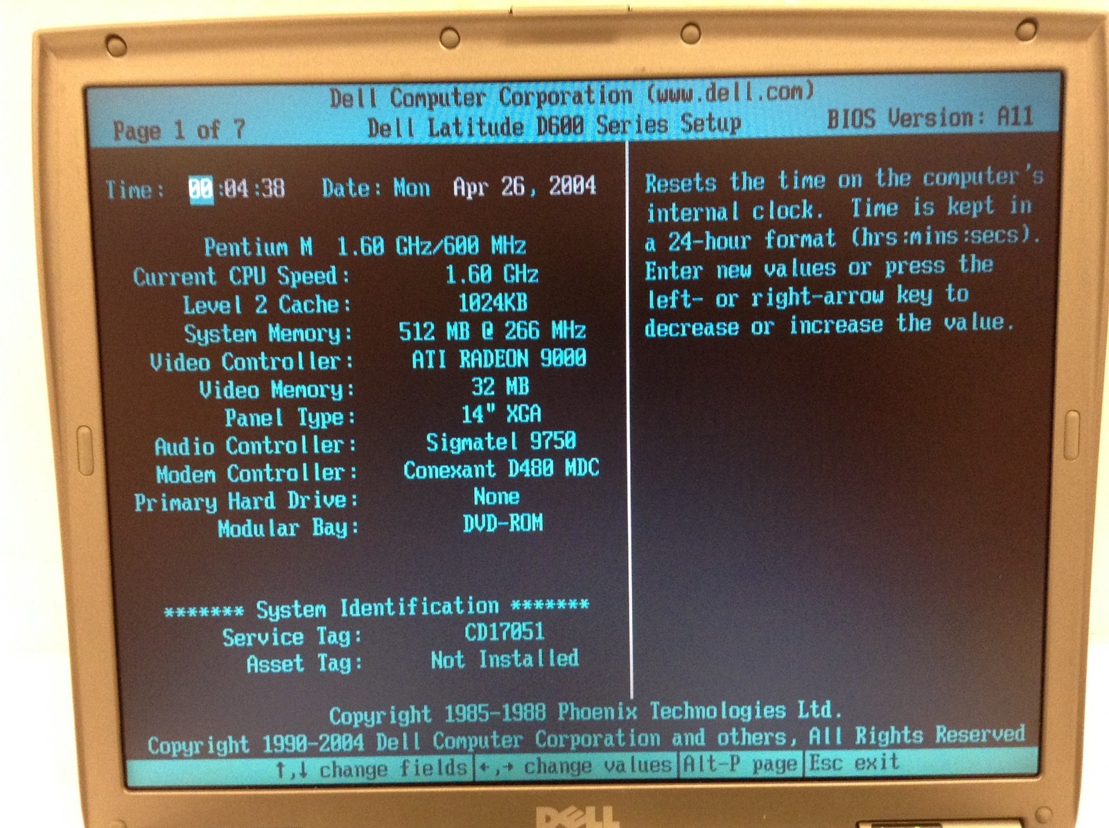 Dell Latitude D600 Pentium M 1.60GHz Laptop 14″ w/512MB, DVD, Ac Adapter, No HDD