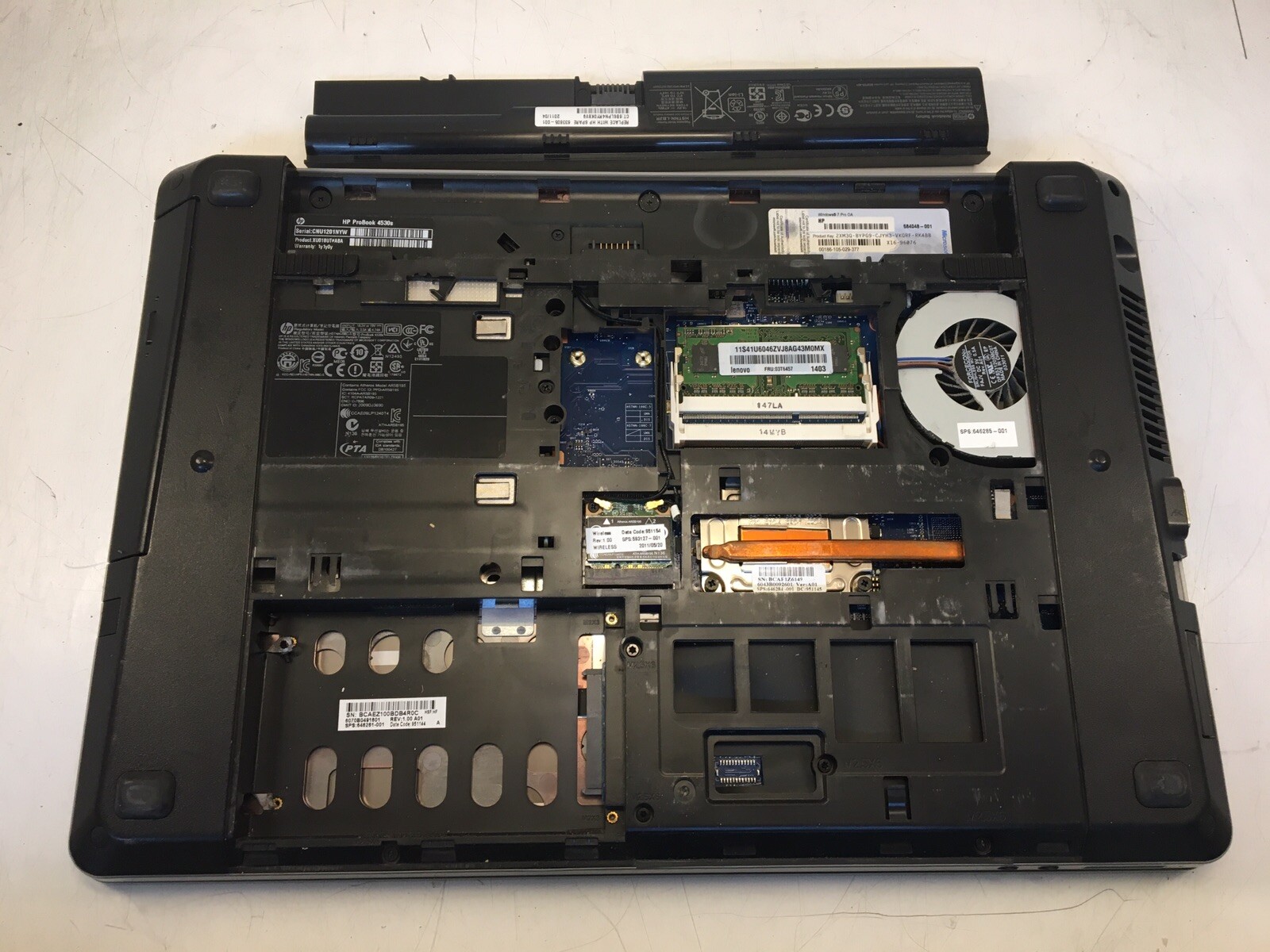 HP ProBook 4530s | i5-2410M 2.1GHz | 4GB RAM | NO OS/HDD – Boots to Bios