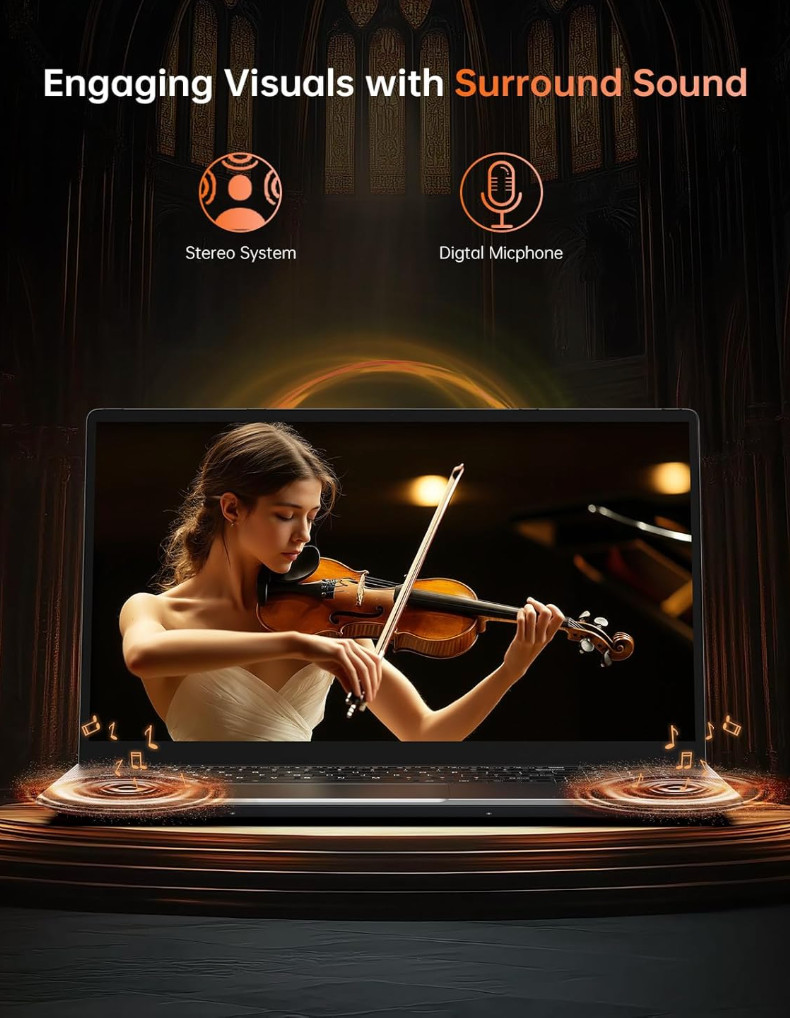 2025 AMD Laptop, 16.1inch Laptop Computer with AMD Ryzen 7 5700U