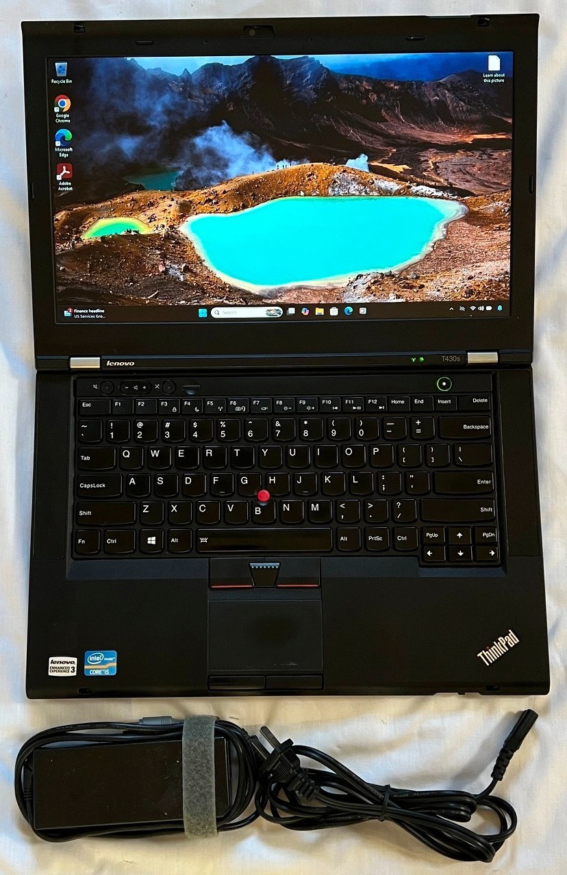 Lenovo Thinkpad T430S I5 8GB Ram 500GB drive webcam win11 PRO charger read