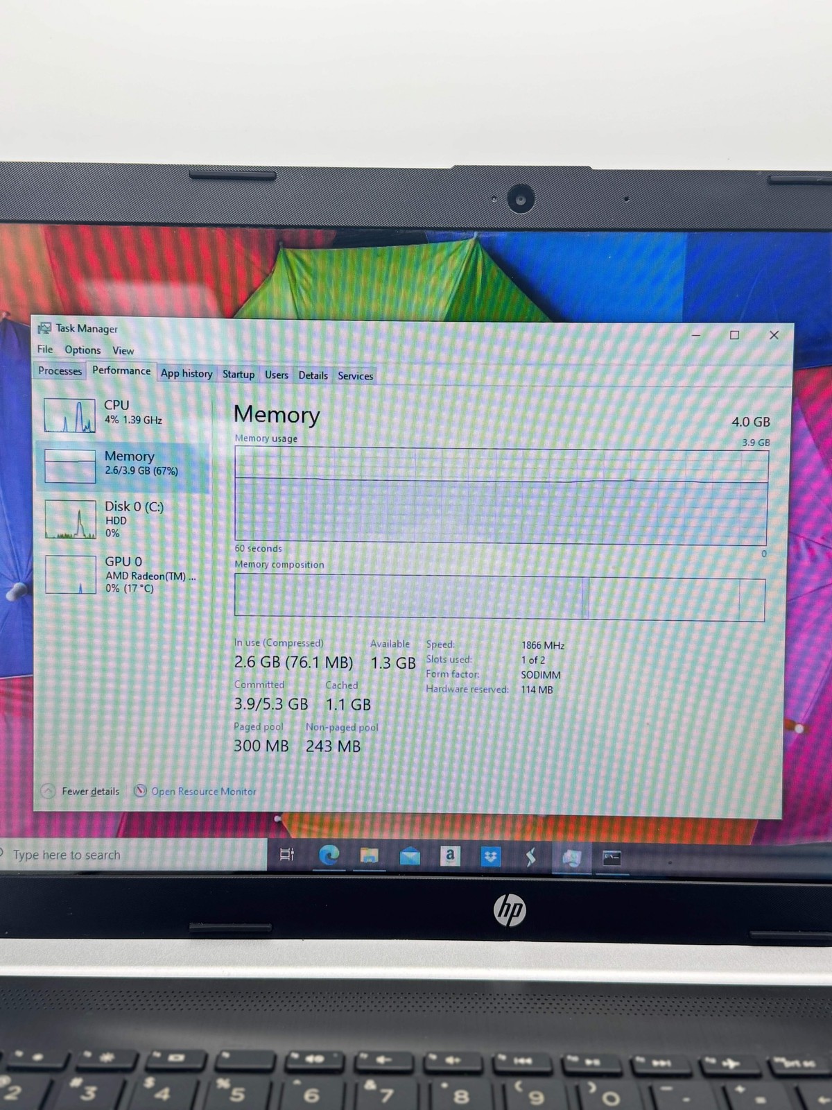 HP 15-db0031nr 15.6″ AMD A9 4GB 1TB HDD Black Used