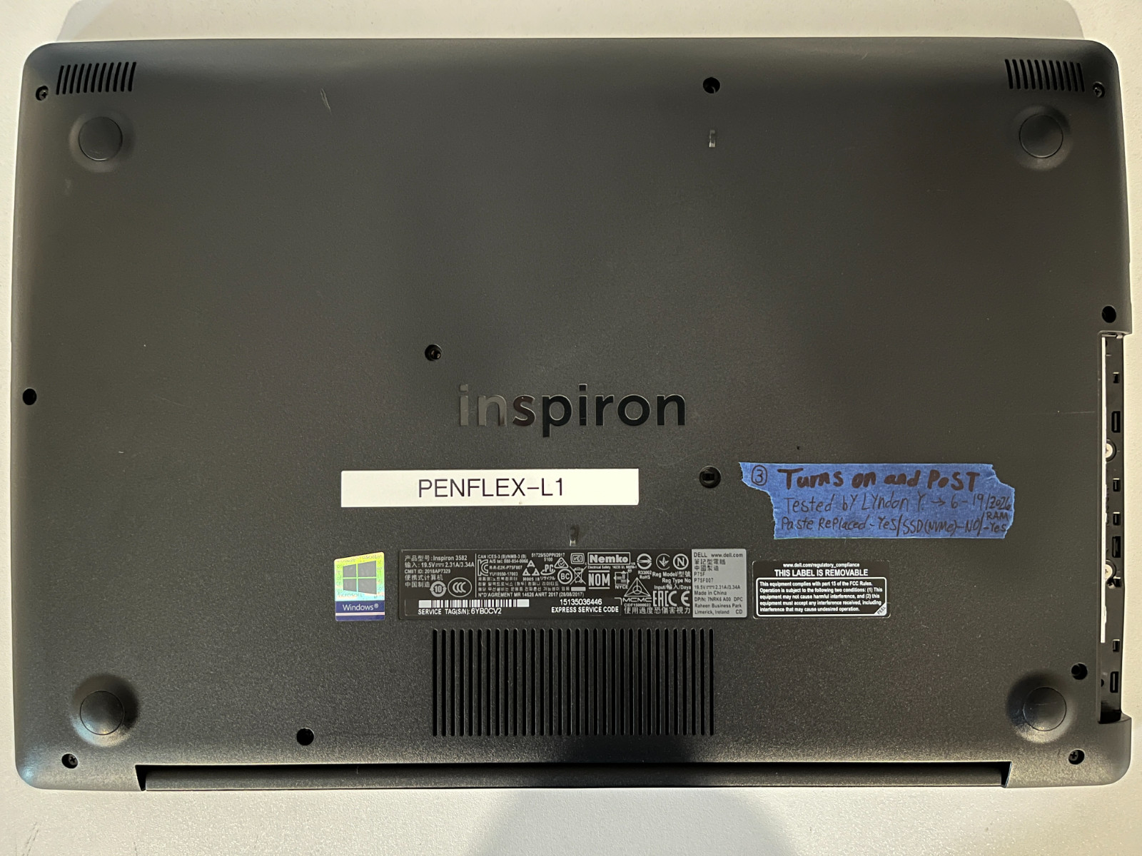 Dell Inspiron 3582 | No Charger or SSD | Read Description For More Info