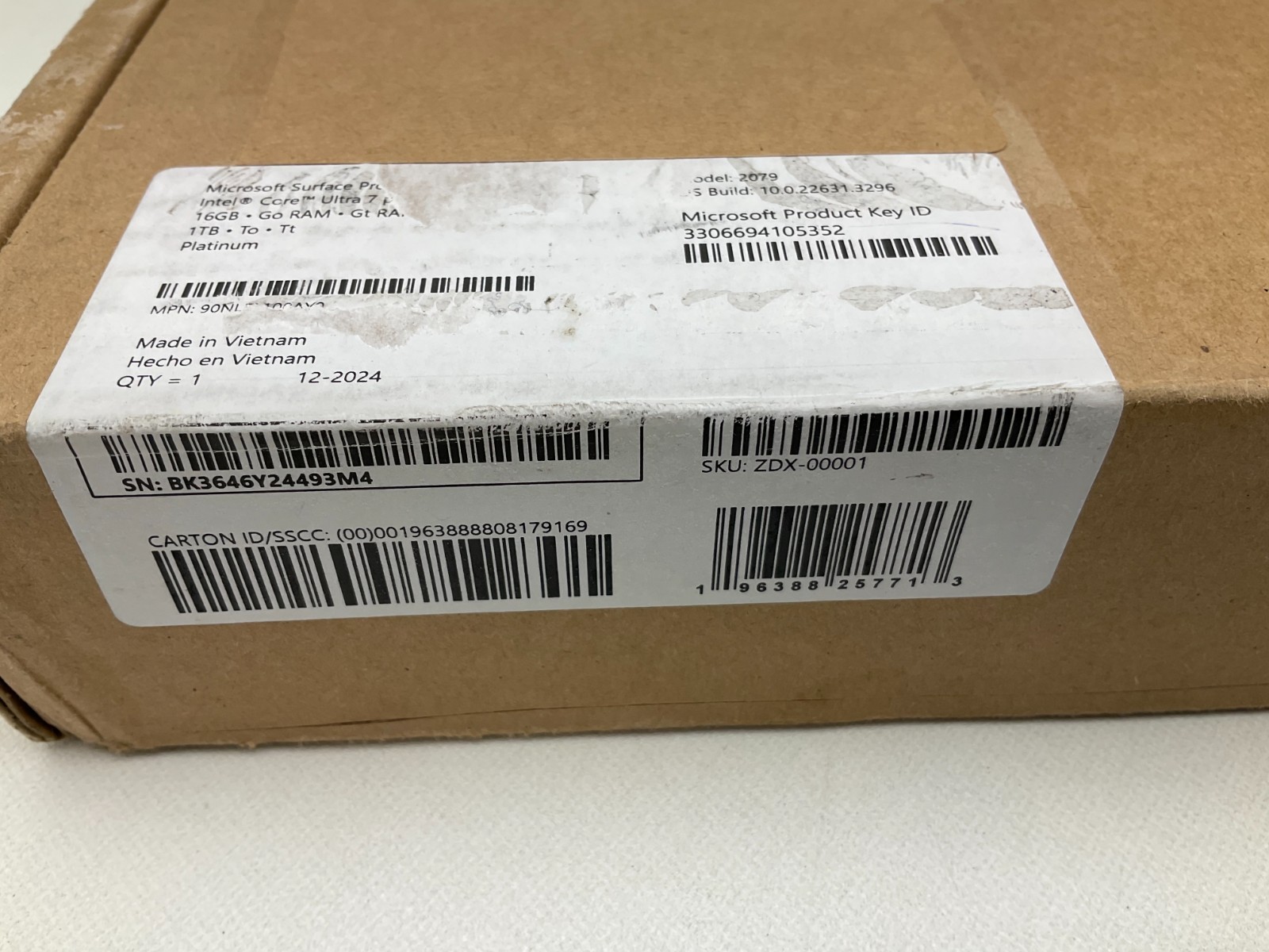 Microsoft Surface Pro 10 Intel Core Ultra 7 165U 16GB Memory 1TB SSD ZDX-00001
