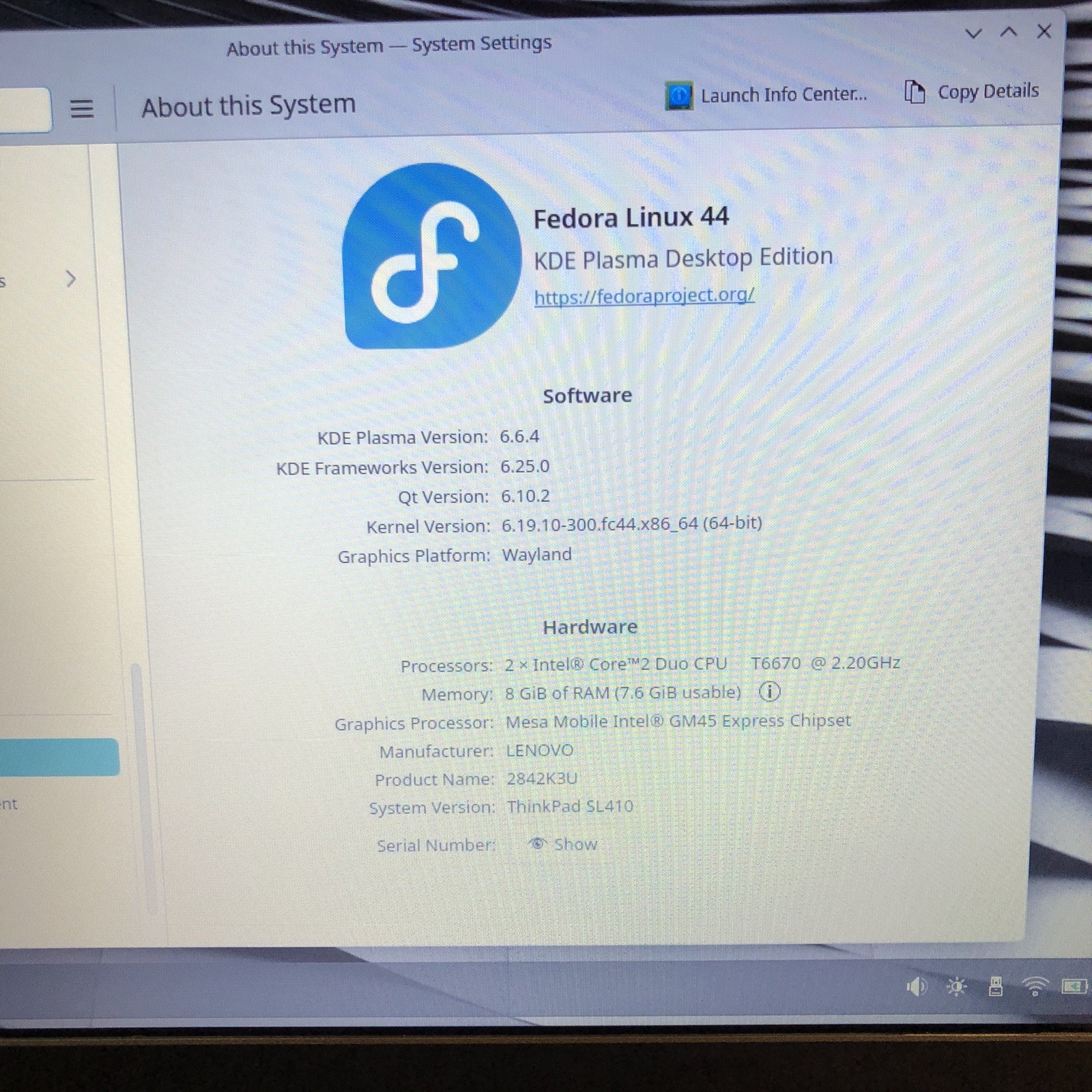 Lenovo Thinkpad SL410 Laptop Fedora Linux Core 2 Duo 2.2GHz 8gb Ram 240gb HDD