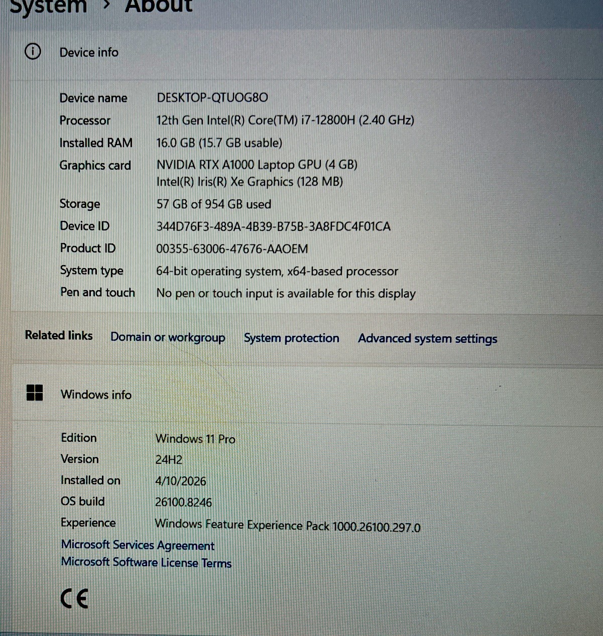 Dell Precision 3571 Workstation Laptop 15.6” Core i7 16GB RAM 1TB SSD Win 11 Pro