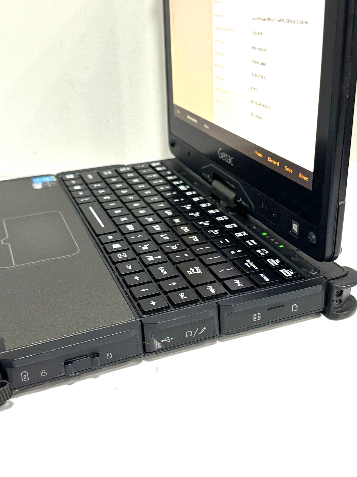 GETAC V110 i7-4600U 2.10GHz CPU  8GB RAM NO CADDY/ NO SSD/ NO CHARGER “Read”
