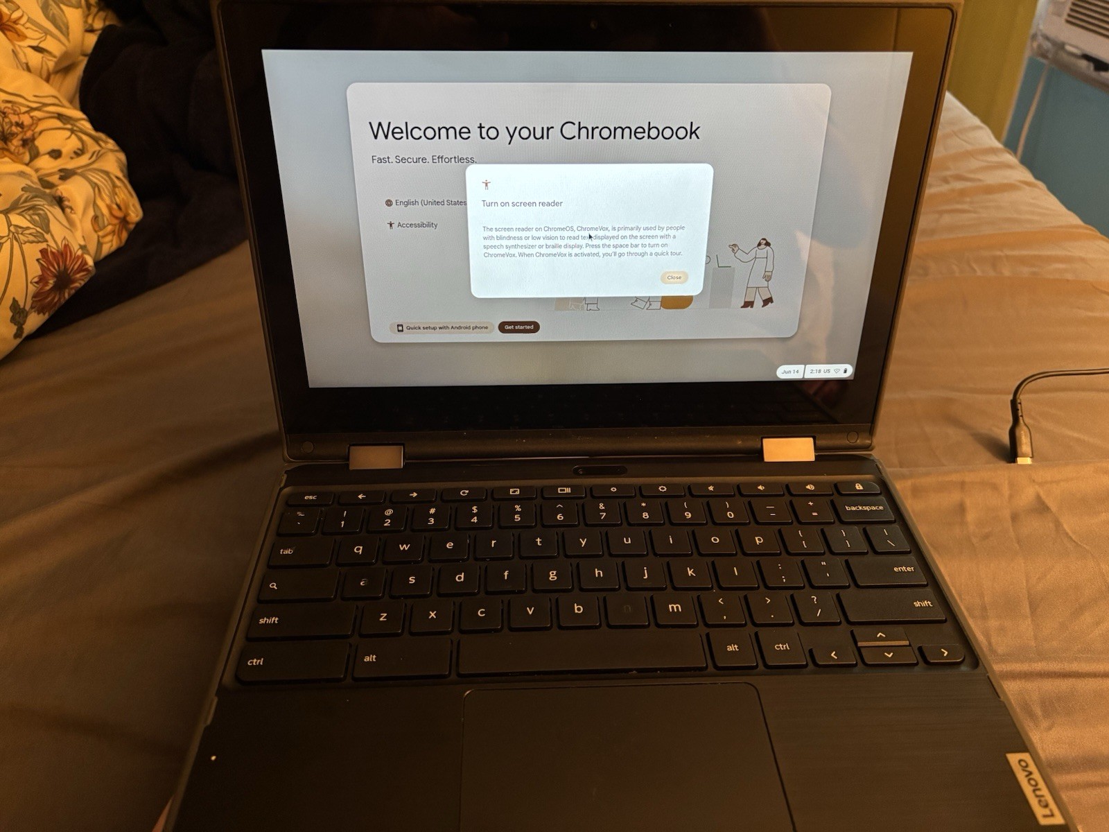 Lenovo Chromebook 11.6in Touchscreen Intel Celeron Chrome OS Wi-Fi USB-C