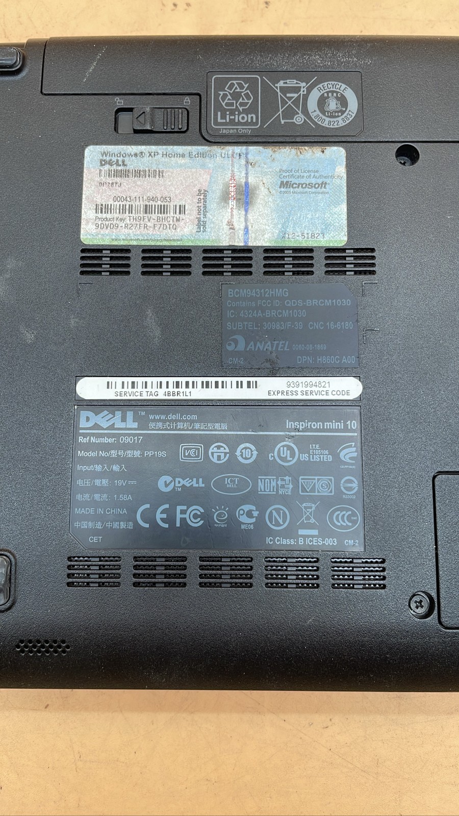 Dell Inspiron Mini 10 09017 10.1-Inch Netbook Intel Atom Processor No HDD Unit