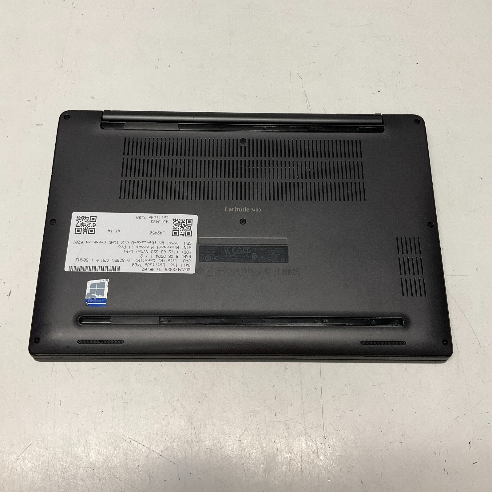 Dell Latitude 7400 14” Laptop Core i5-8265U 1.60Ghz 8GB RAM 128GB SSD Win11 Pro