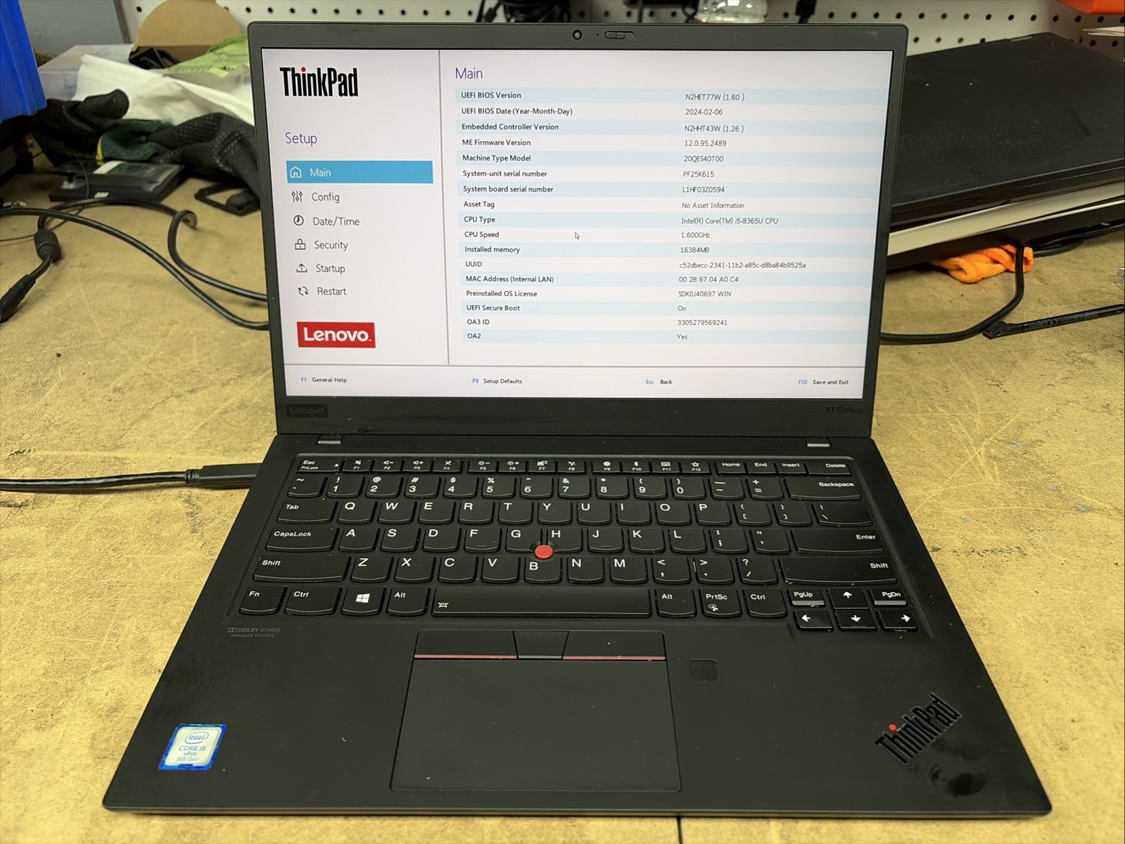 Lenovo Thinkpad X1 Carbon G7 14″ i5-8365u 16GB RAM 256GB SSD