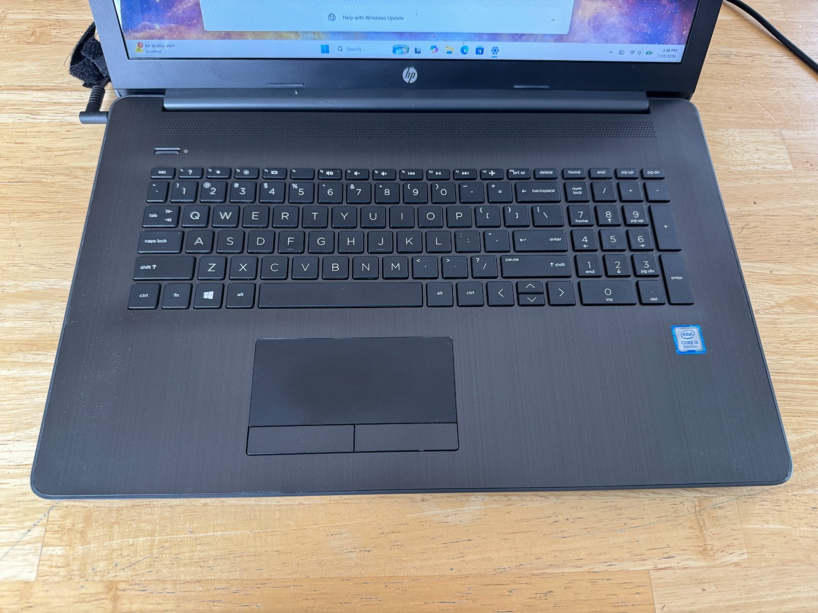 HP 17-by1022cl laptop p 17.3″ 1.6GHz i5-8265U 8GB RAM 240GB NVMe SSD HDD WIN 11
