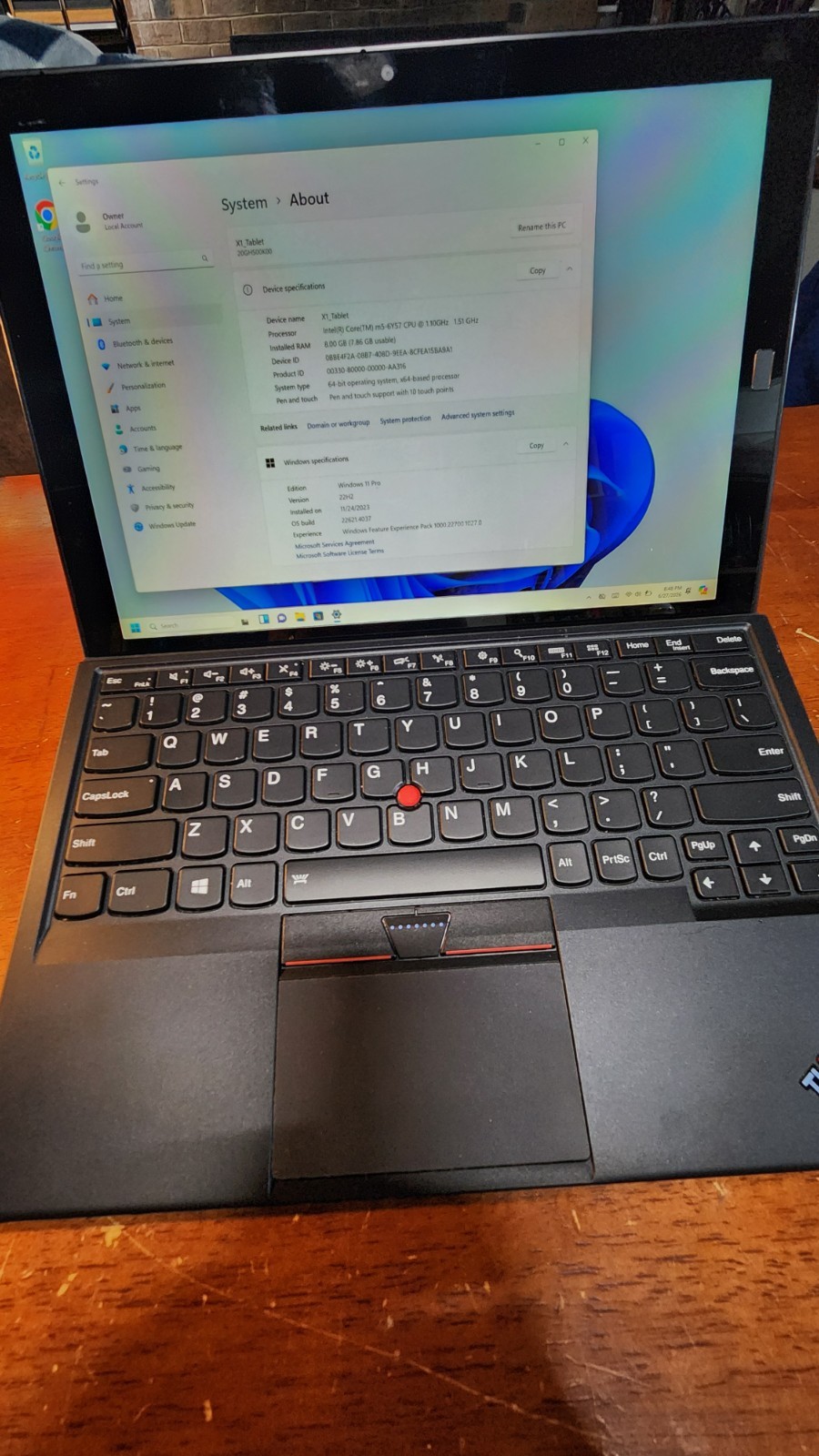 THINKPAD X1 TABLET Gen 1 8GB RAM 512GB SSD Win 11 Pro w/ KB & Module included