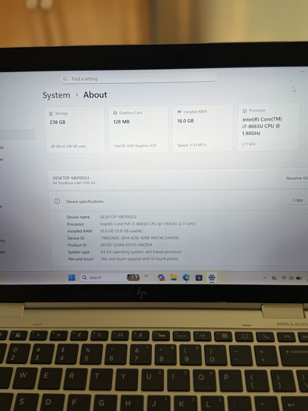 HP EliteBook x360 1030 G4 – i7 | 16GB RAM | 256GB SSD | Touch | 2-in-1 | Grade A