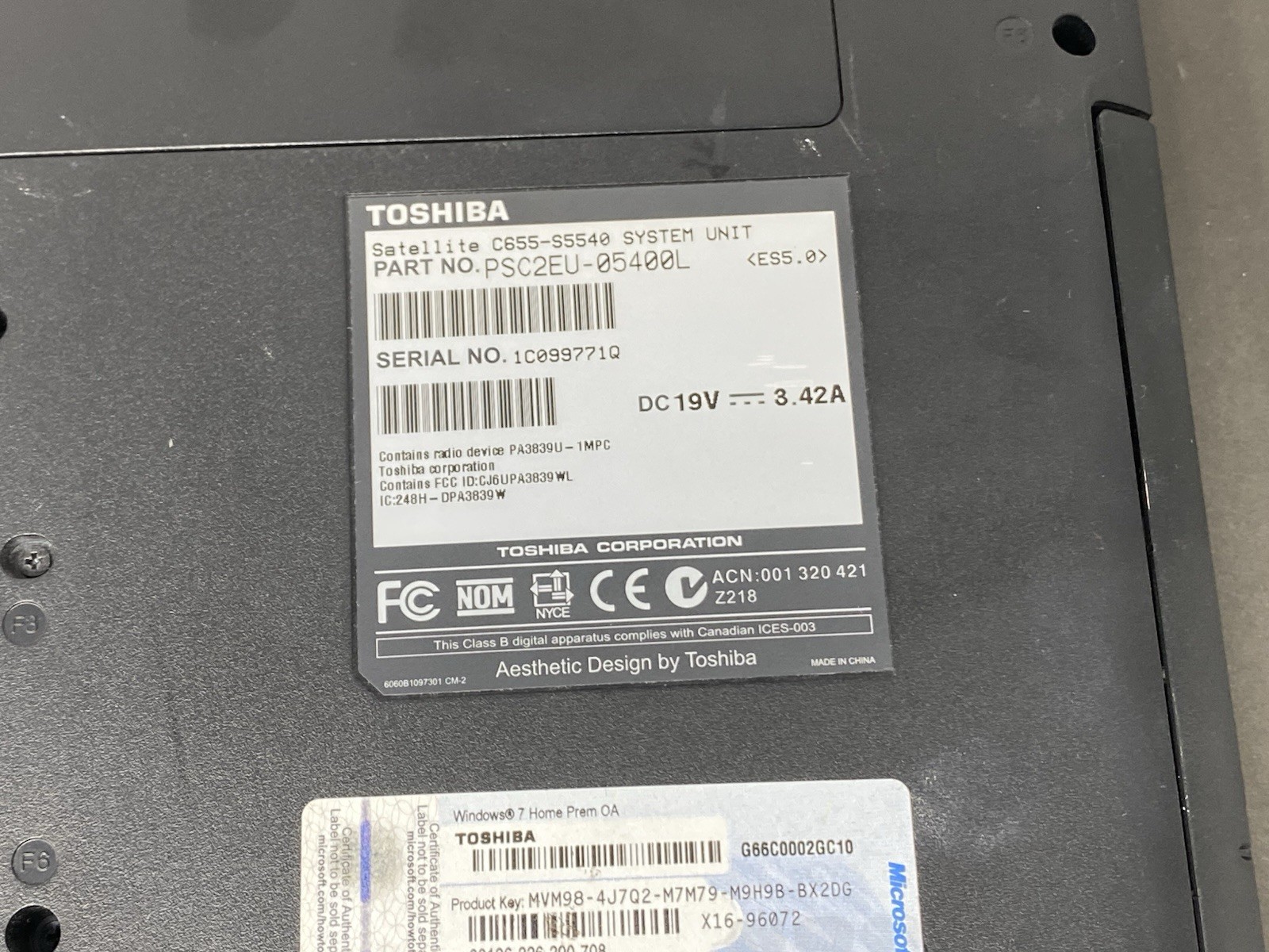 Toshiba Satellite C655 Laptop, Battery Needs Replacing