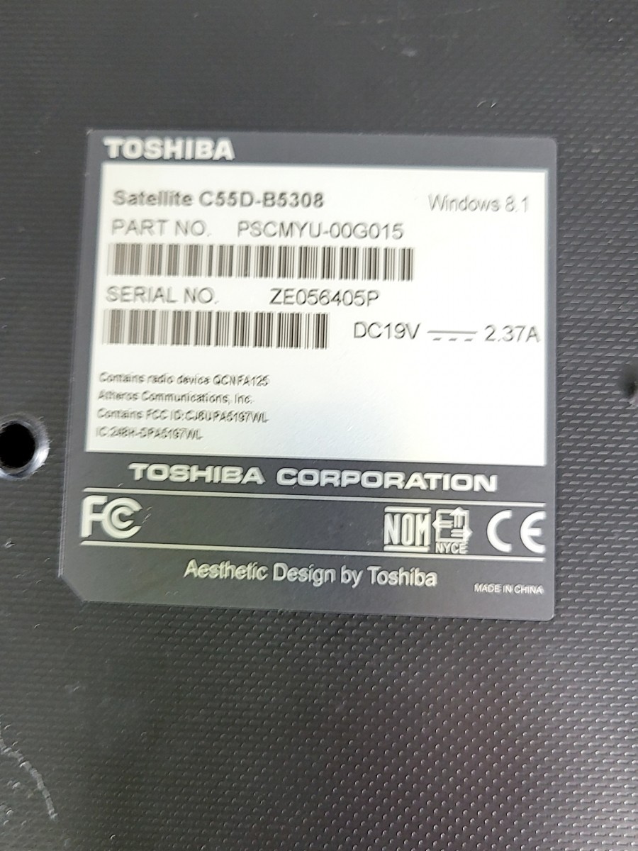 TOSHIBA SATELLITE C55D-B5308 Laptop AMD E1-2100 APU 8GB SEE NOTES