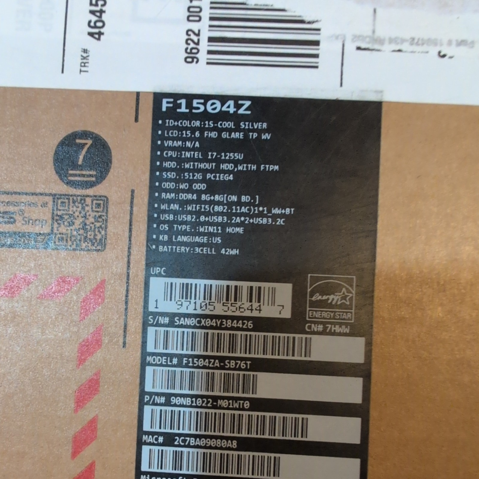 Asus Vivobook 15 F1504Z Touchscreen 15.6″ i7-1255U 1.7GHz 16GB RAM 512GB SSD