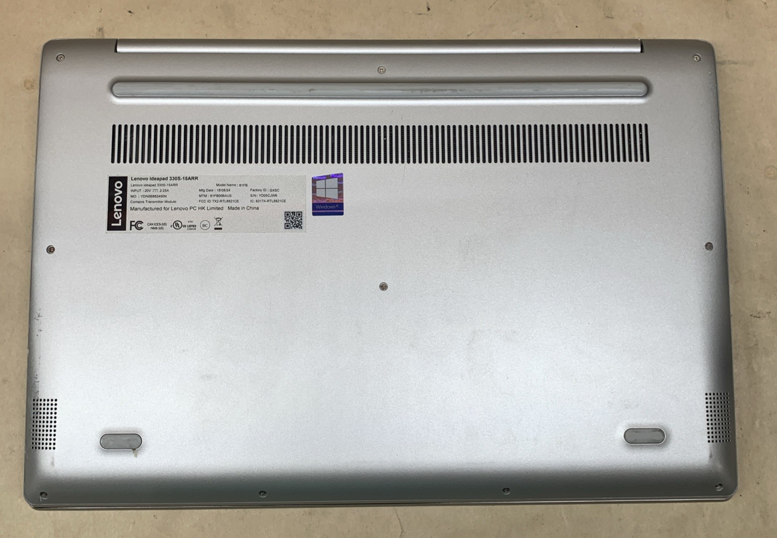 Lenovo Ideapad 330S, AMD Ryzen 5 2500U @ 2.0GHz, 8GB RAM, No SSD/OS