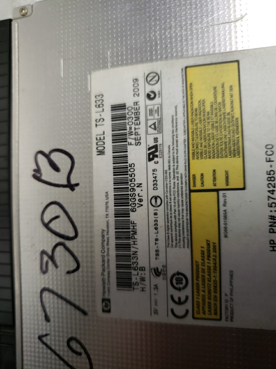 HP PROBOOK 6730B optical drive cd/ dvd burner 574285-fco 500346-001 free ship