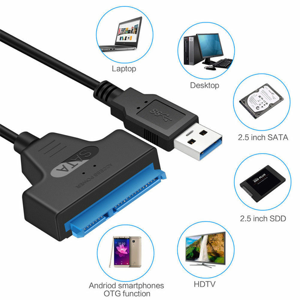 USB 3.0 to 2.5″ SATA III Hard Drive Adapter Cable/UASP SATA to USB3.0 Converter