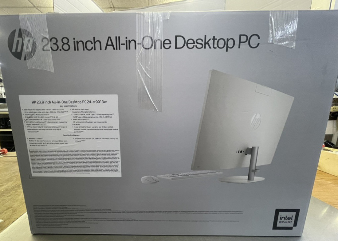 HP 23.8 inch All-in-One Desktop PC 24-cr0013w Brand New OPEN BOX(CJL006952)