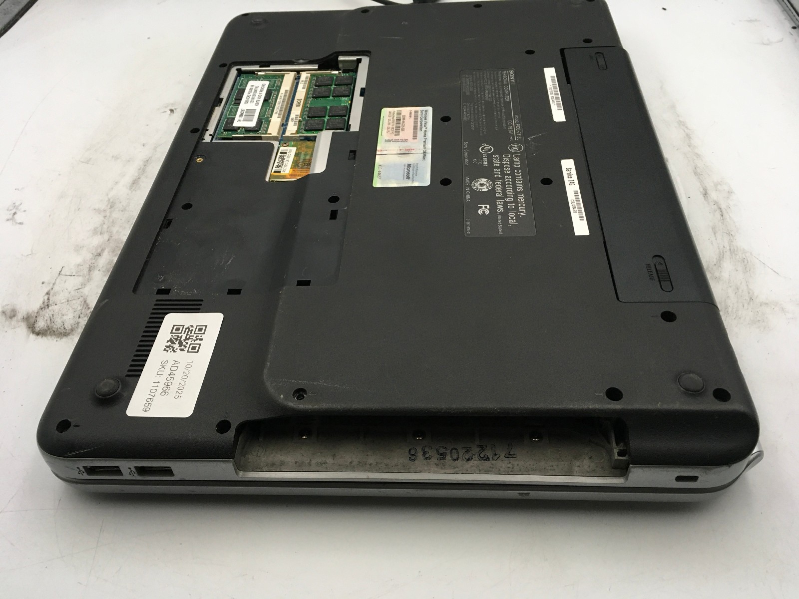 SONY VAIO PCG 7113L – BOOTS TO BIOS – INTEL CORE 2 DUO – 2GB RAM – 15″ -READ- BB