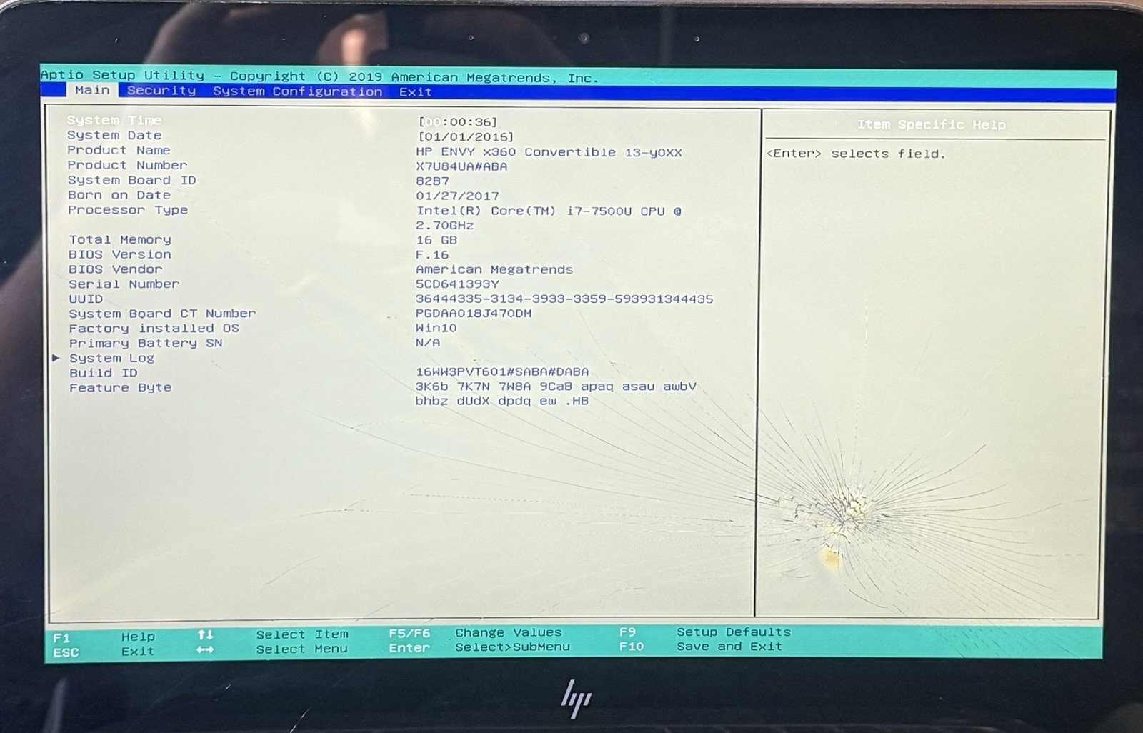 HP ENVY X360 13-Y013CL CORE I7-7500U 2.70 GHZ 16GB RAM READ