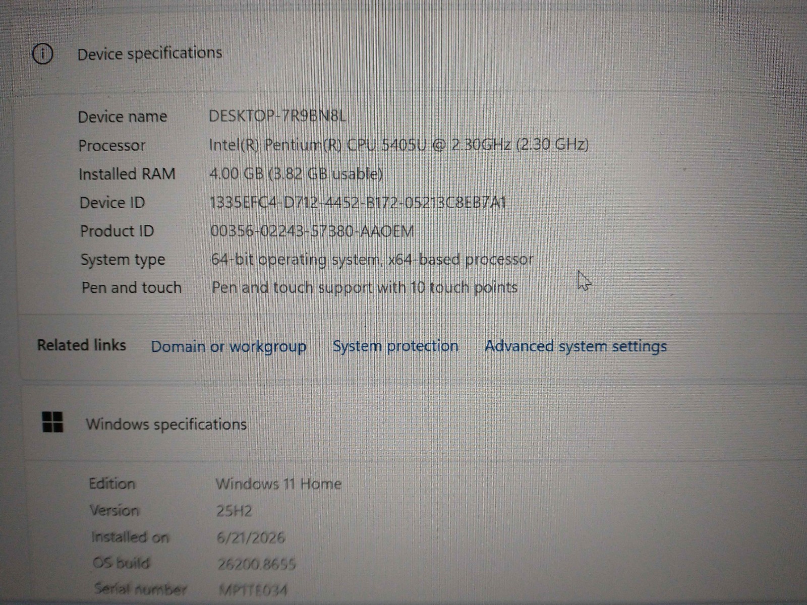 Lenovo Ideapad FLEX-14IWL Model name 81SQ