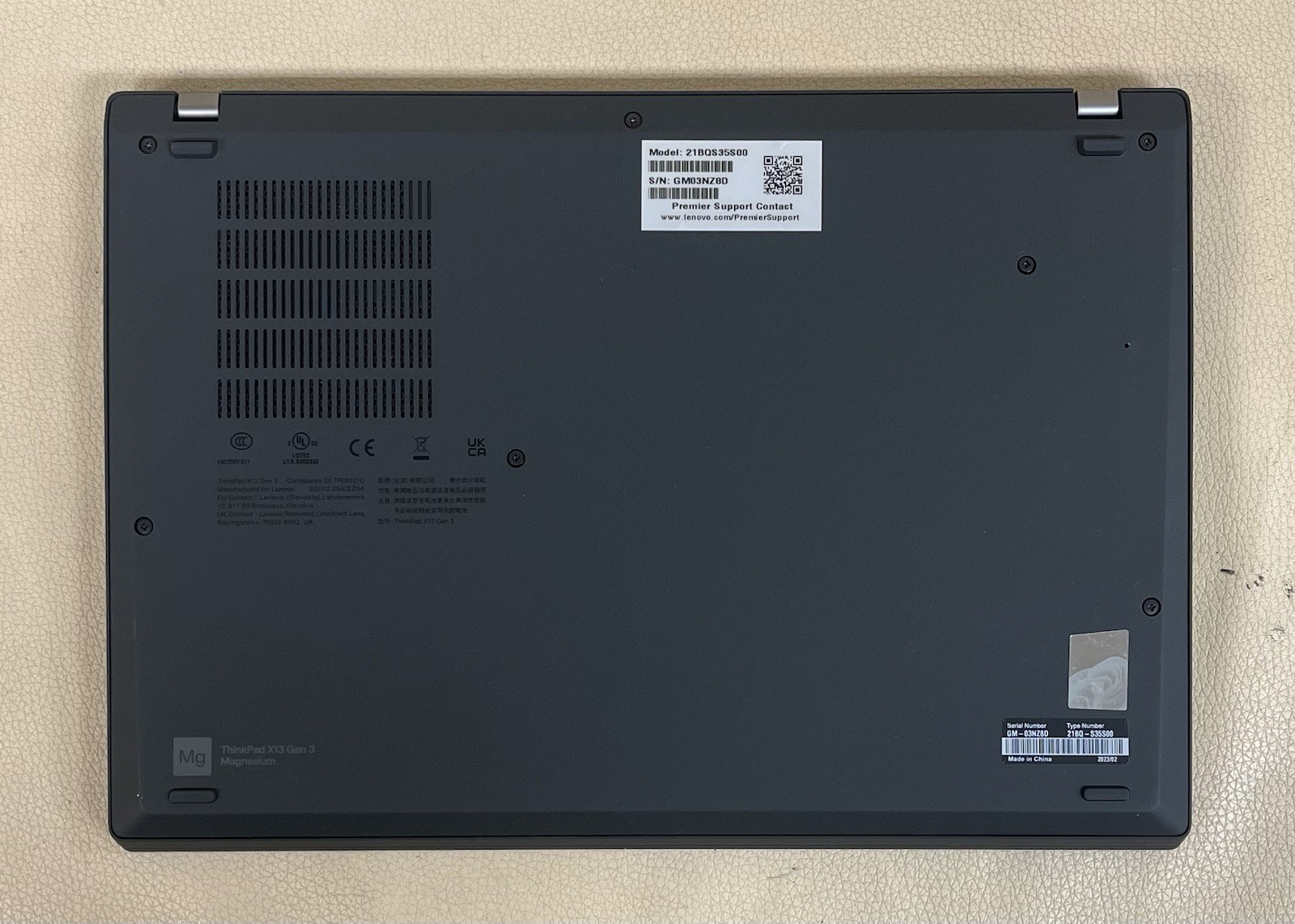 Lenovo ThinkPad X13 Gen 2 i7-1185G7 32GB 256GB Win 11 Pro BAD BATTERY