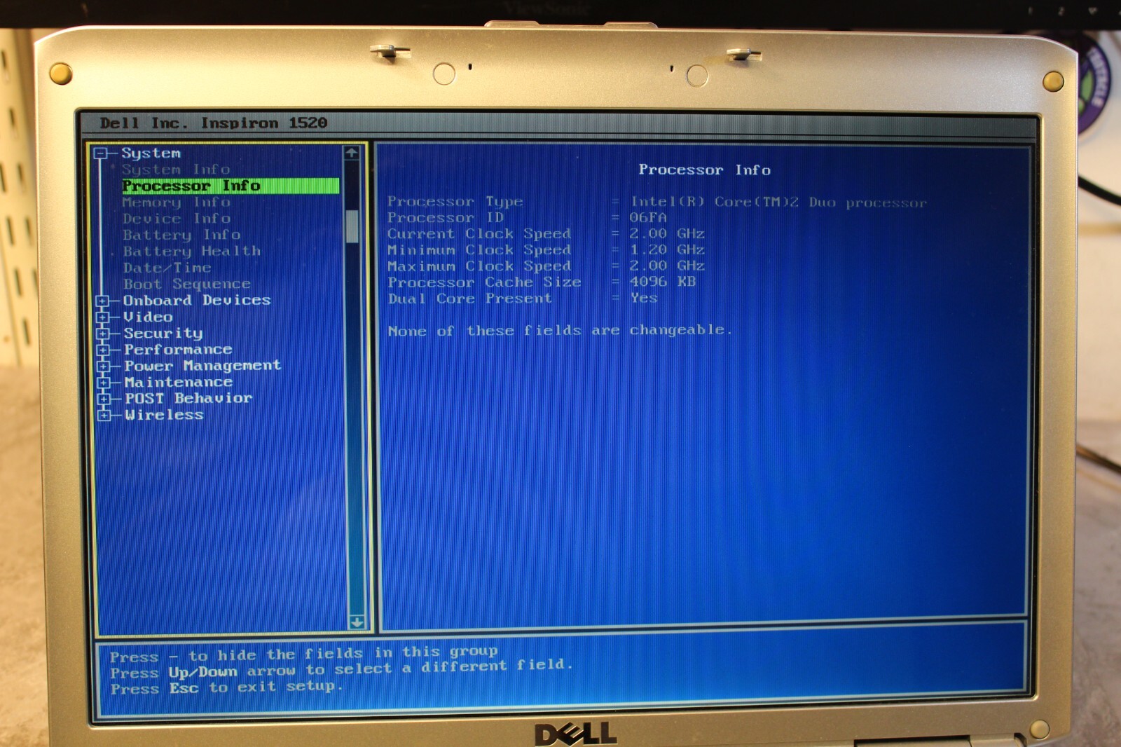 Dell Inspiron 1520 For Parts Booted 160GB HDD Wiped 4GB Ram Core 2 Duo@2.0Ghz