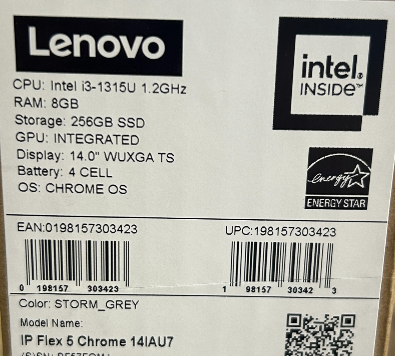 Lenovo IdeaPad Flex 5 14″ Chromebook 14IAU7 Intel i3-1315U 8GB RAM 256GB SSD
