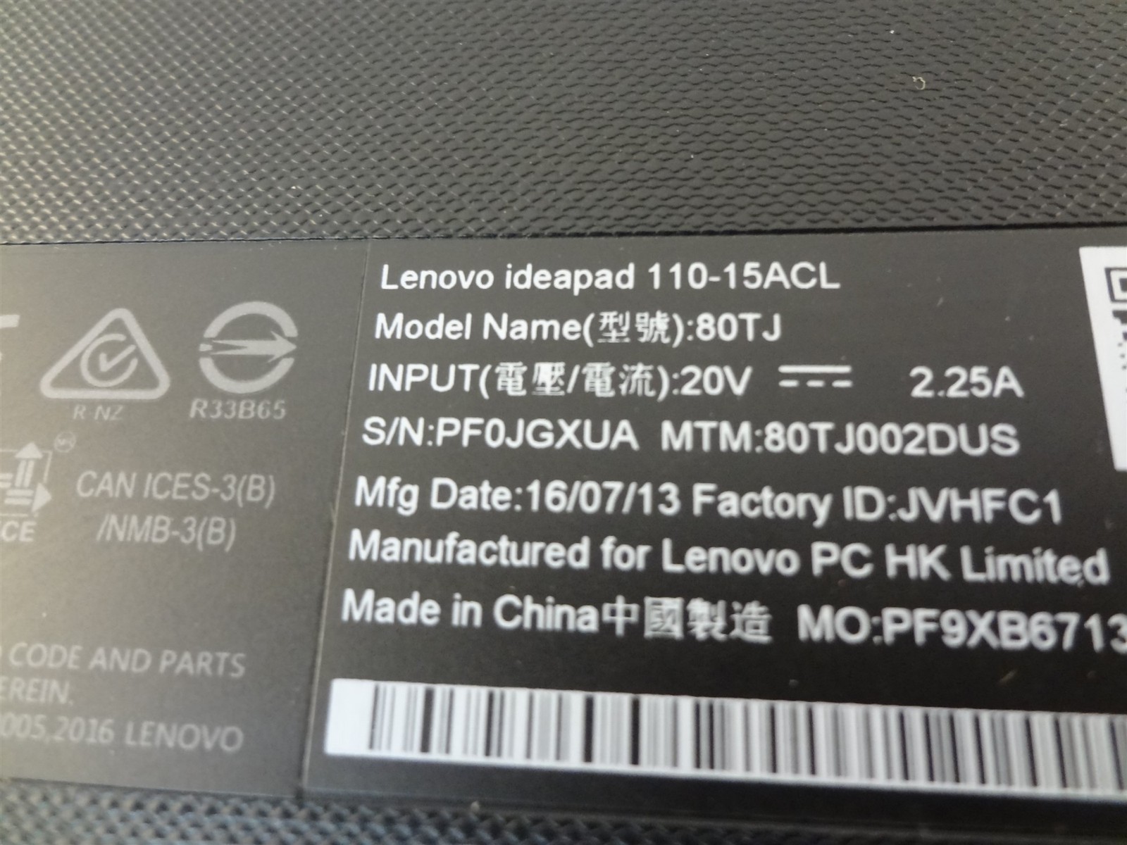 Lenovo Ideapad 110-15ACL 15.6″ AMD A4 500GB HDD 4GB Ram Bad Battery Boot Issues