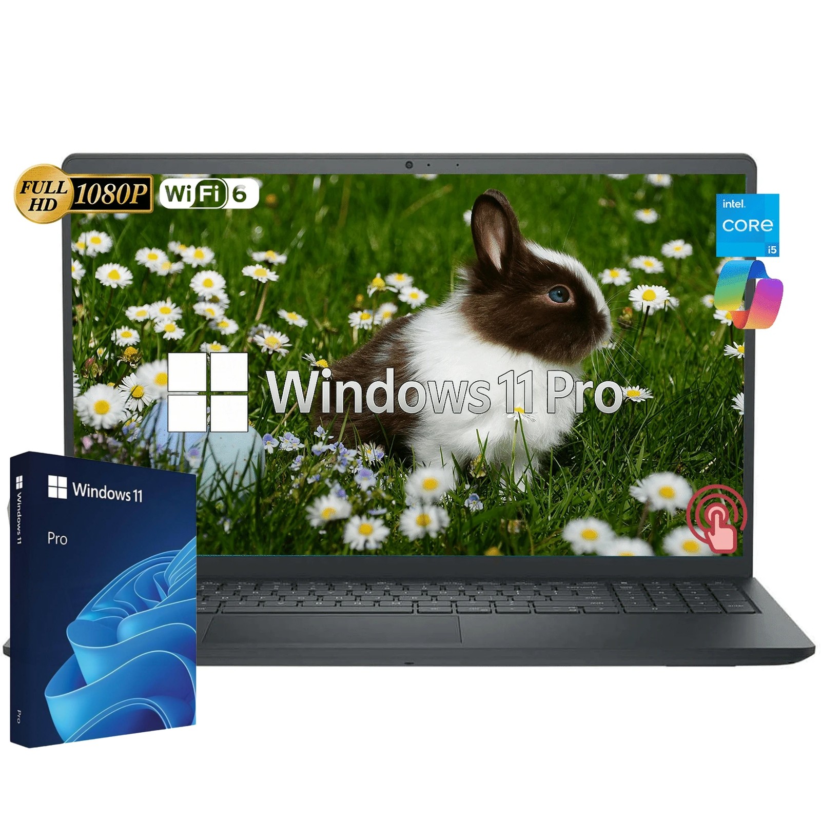 Dell Laptop Inspiron 15 Touchscreen, 15.6″ FHD Intel 10-Core i5-1334U Copilot AI