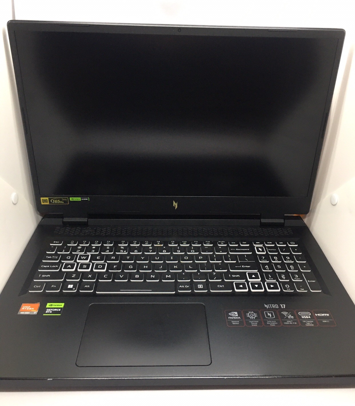 Acer Nitro 17 Gaming Laptop Ryzen 7 7840HS RTX 4060 165Hz AN17-41-R7G3 FOR PARTS