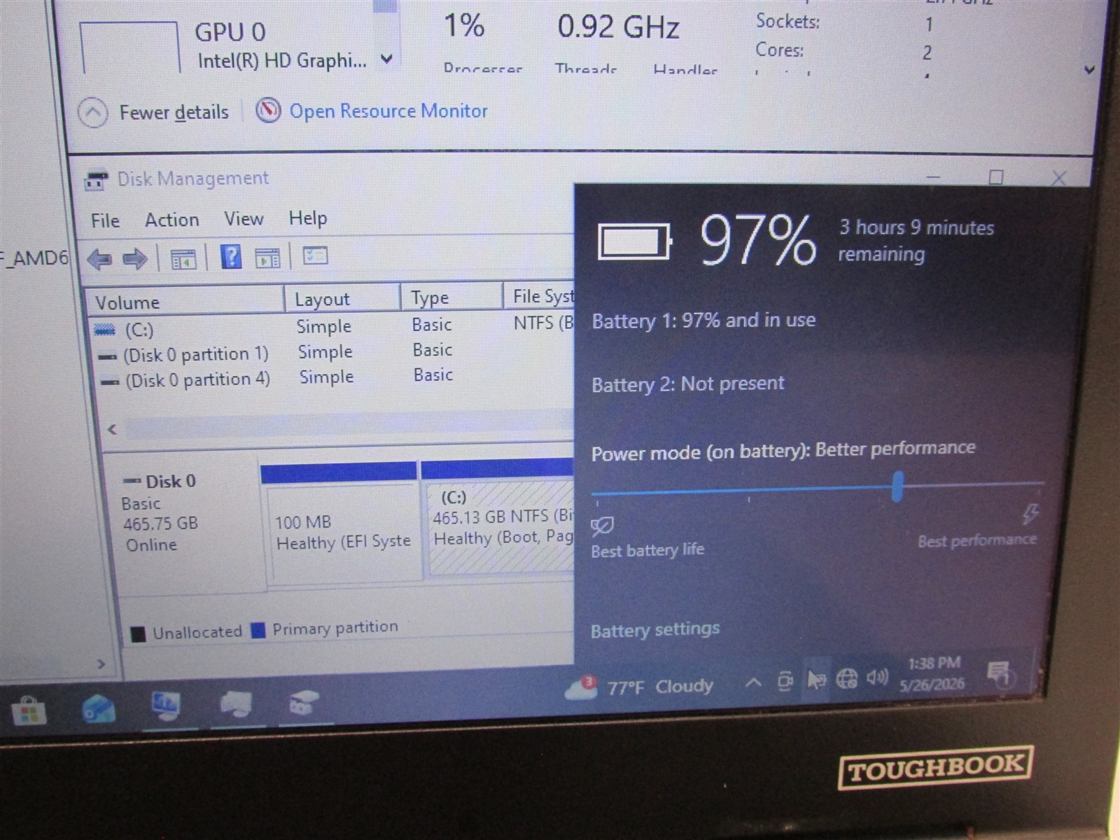 Panasonic Toughbook CF-54 MK3 i5-7300U 2.6GHz 8GB 500GB HDD 14″ W10P BIOS LK/DMG