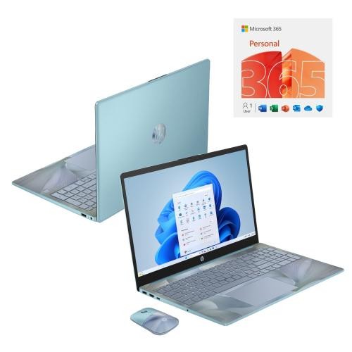 HP 15.6″ HD Laptop Intel N100 4GB RAM 128GB UFS Spring Iridescence Bundle