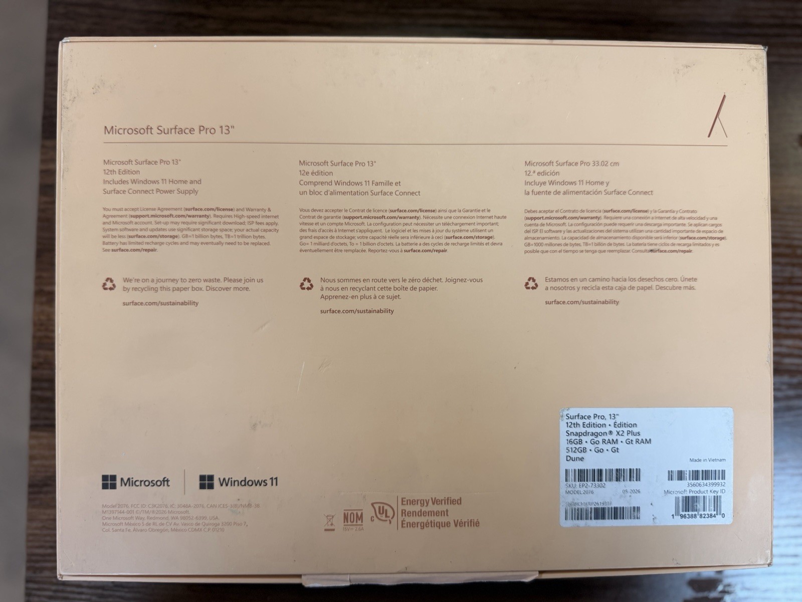 Microsoft Surface Pro 12th Ed 13in Snapdragon X2 Plus 16GB 512GB
