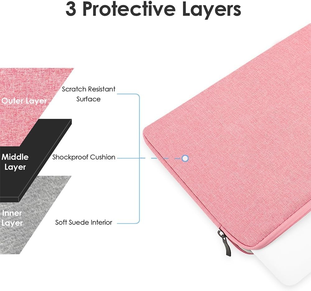 Pink 13-Inch Laptop Sleeve for MacBook Air 13.6 inch M5 M4 M3 (2024-2026)