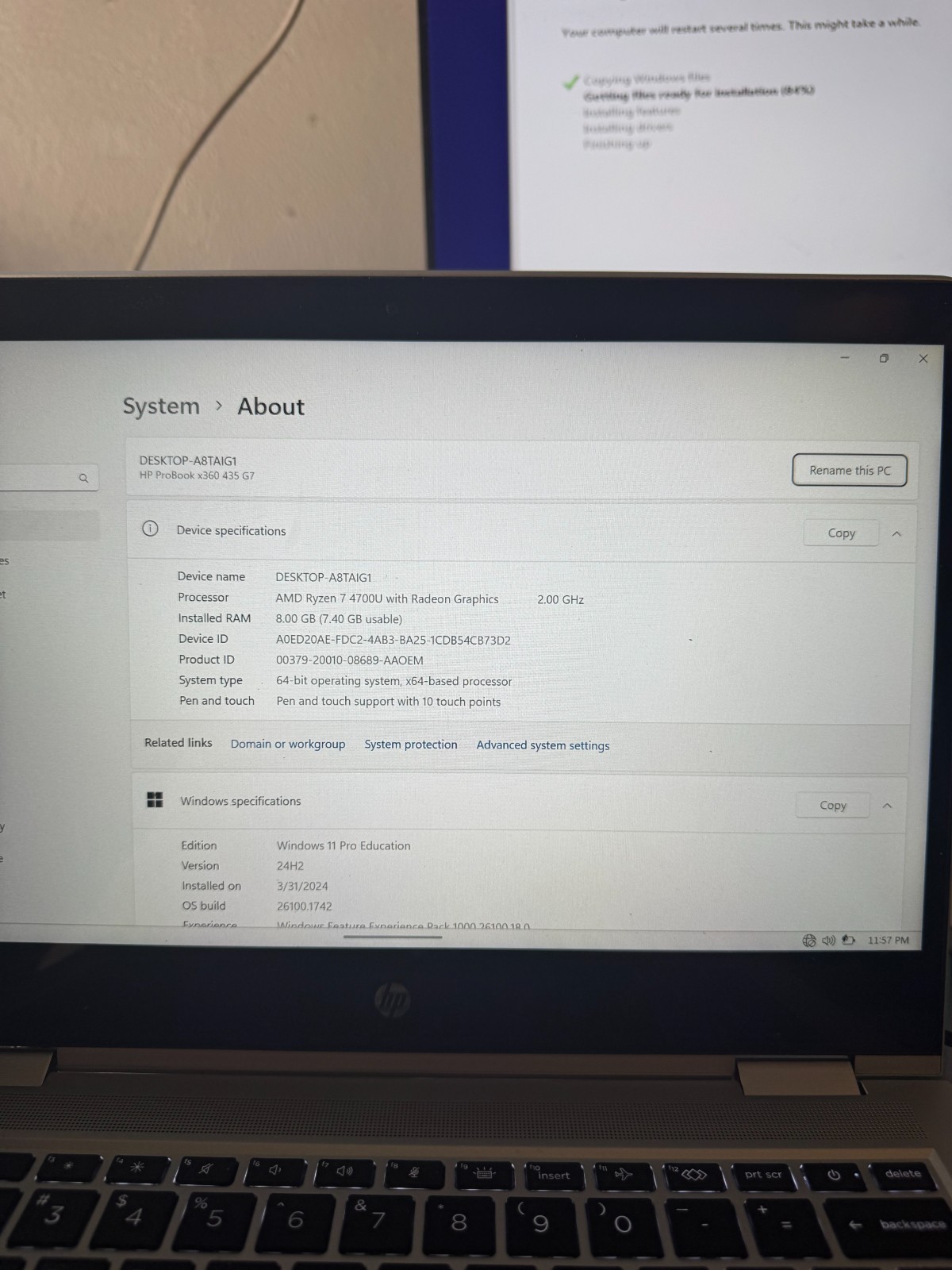 HP ProBook x360 435 G7 Ryzen 7 4700U, 8GB RAM, 256GB SSD, TCH-SCRN #5258