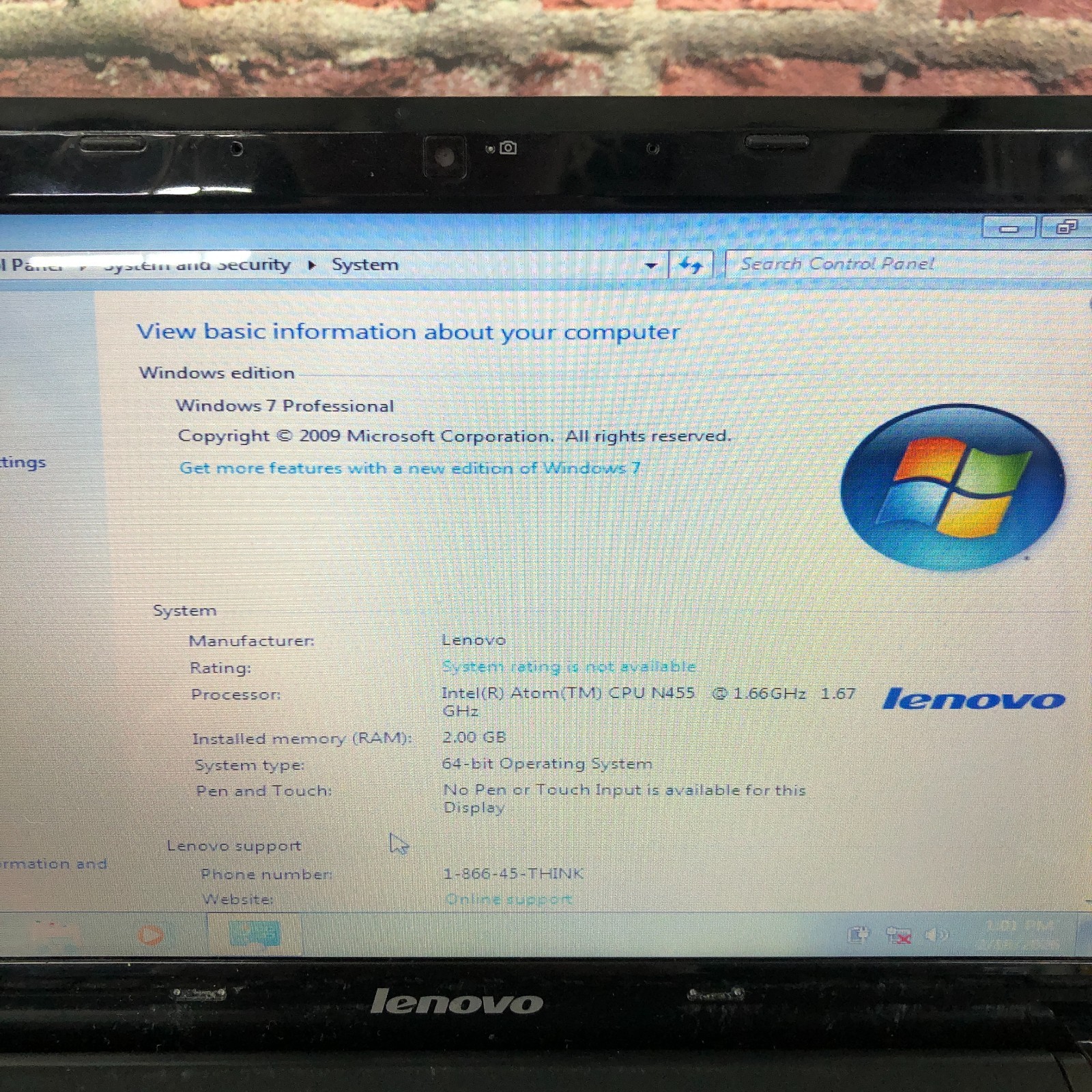 Lenovo IdeaPad S10-3 Retro Gaming Laptop Atom 1.66GHz 2GB RAM (Windows 7 Pro)