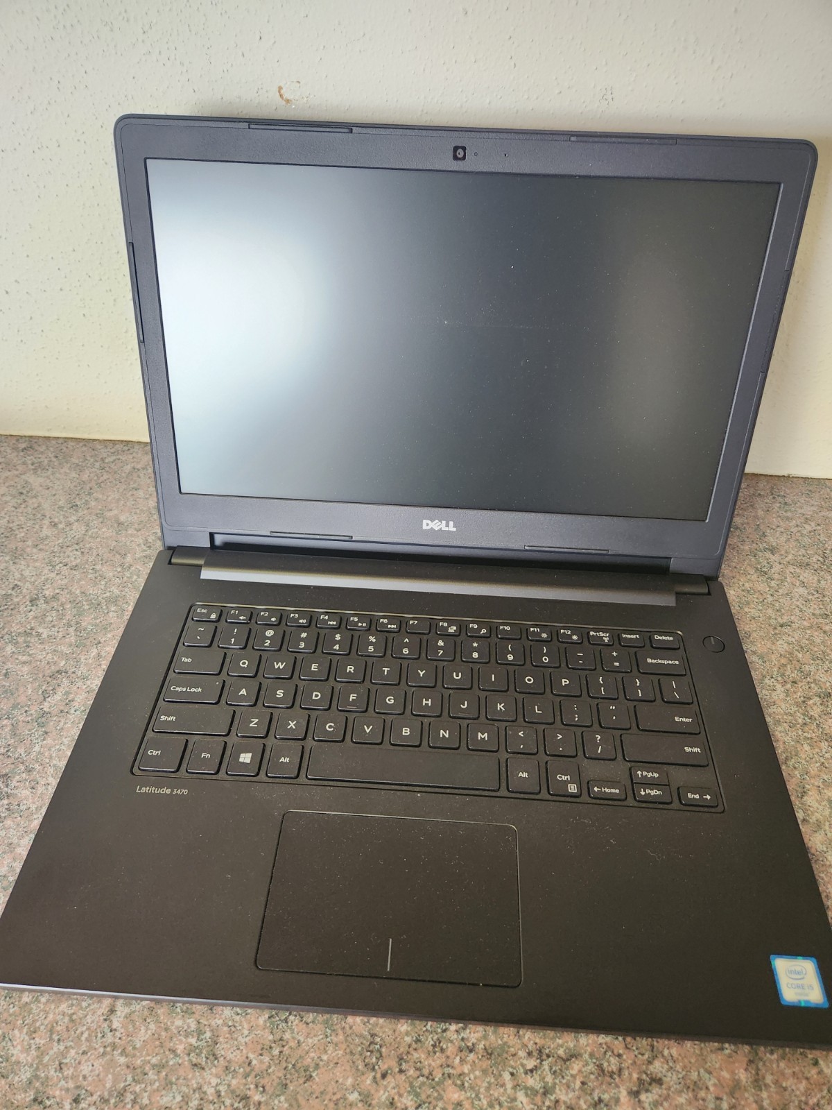 Dell Latitude 3470 laptop, 14″ screen, no power cord, no hard drive, for parts