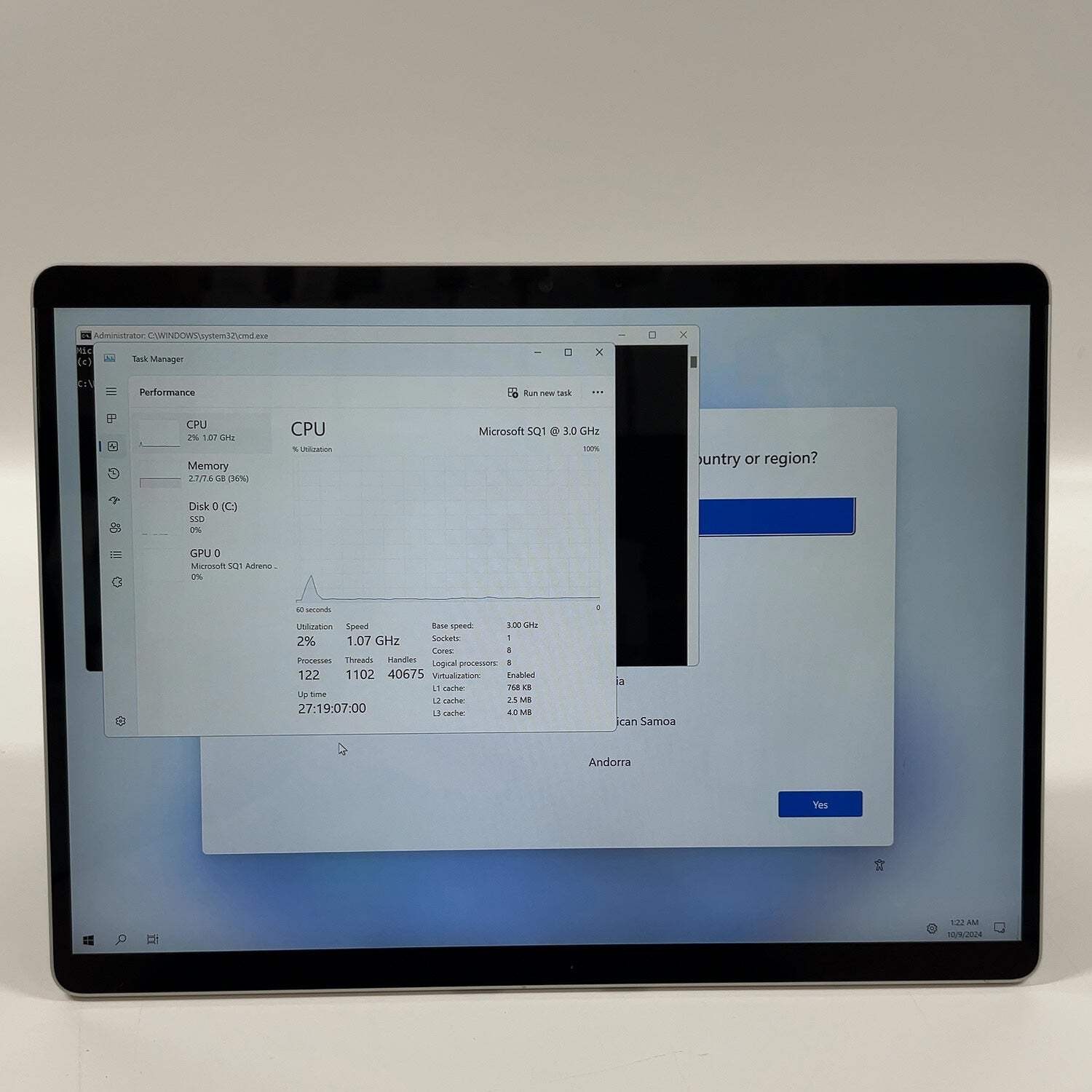 Microsoft Surface Pro X 2010 13″ SQ1 3.0GHz 8GB RAM 128GB SSD